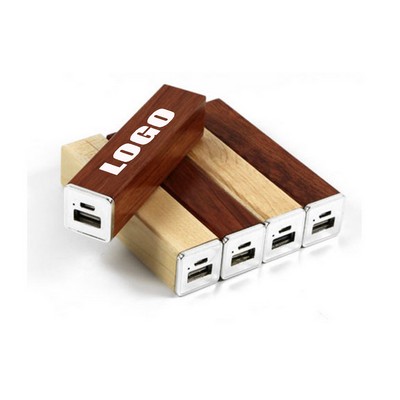 Wooden Portable Charger 3000mAh Power Bank