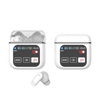 SmartBuds White - Earbuds with Smart Screen